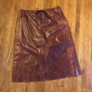 Banana Republic burgundy leather skirt